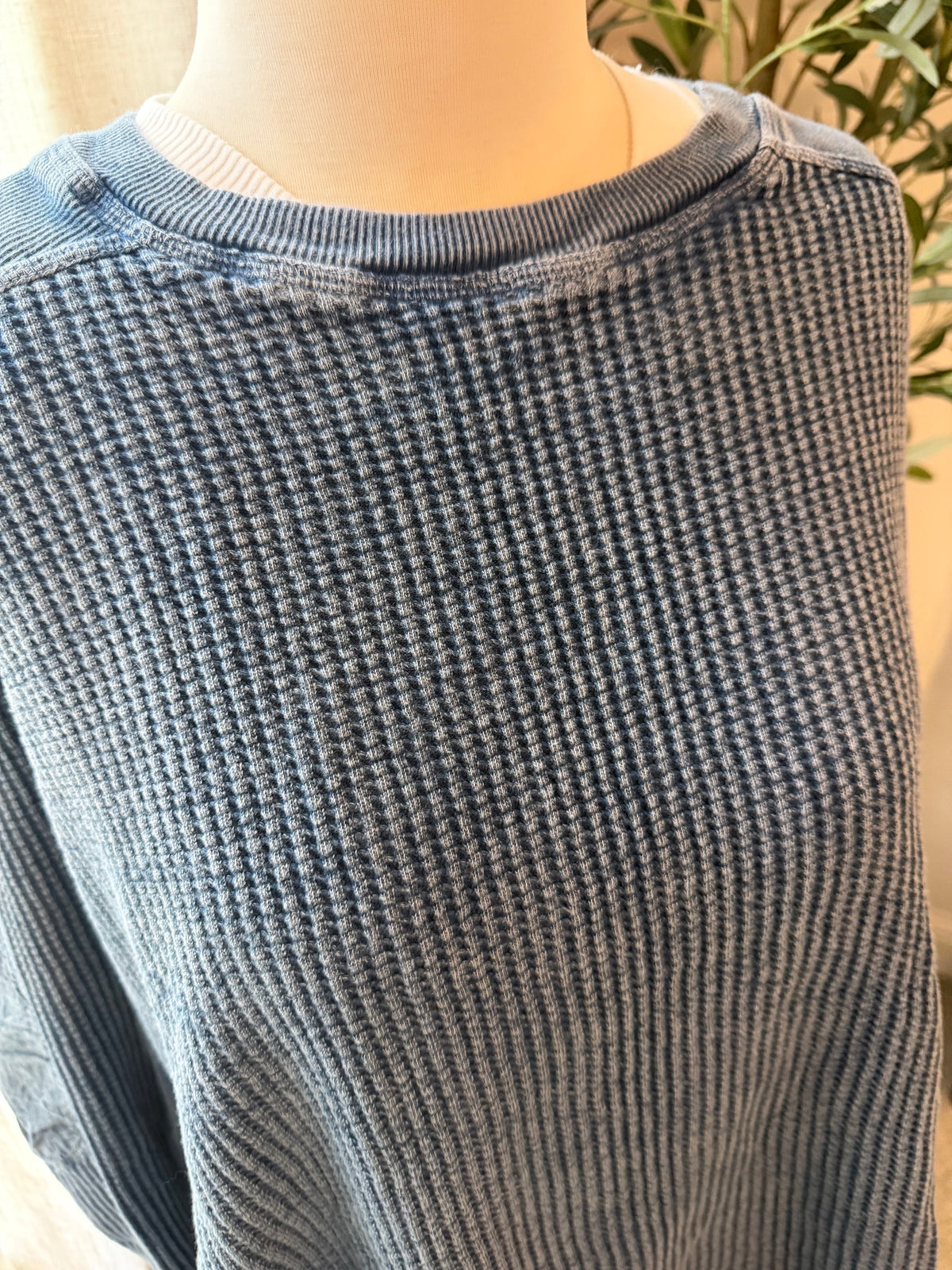 Free People FP One Blake Thermal Top – Washed Blue – Size S