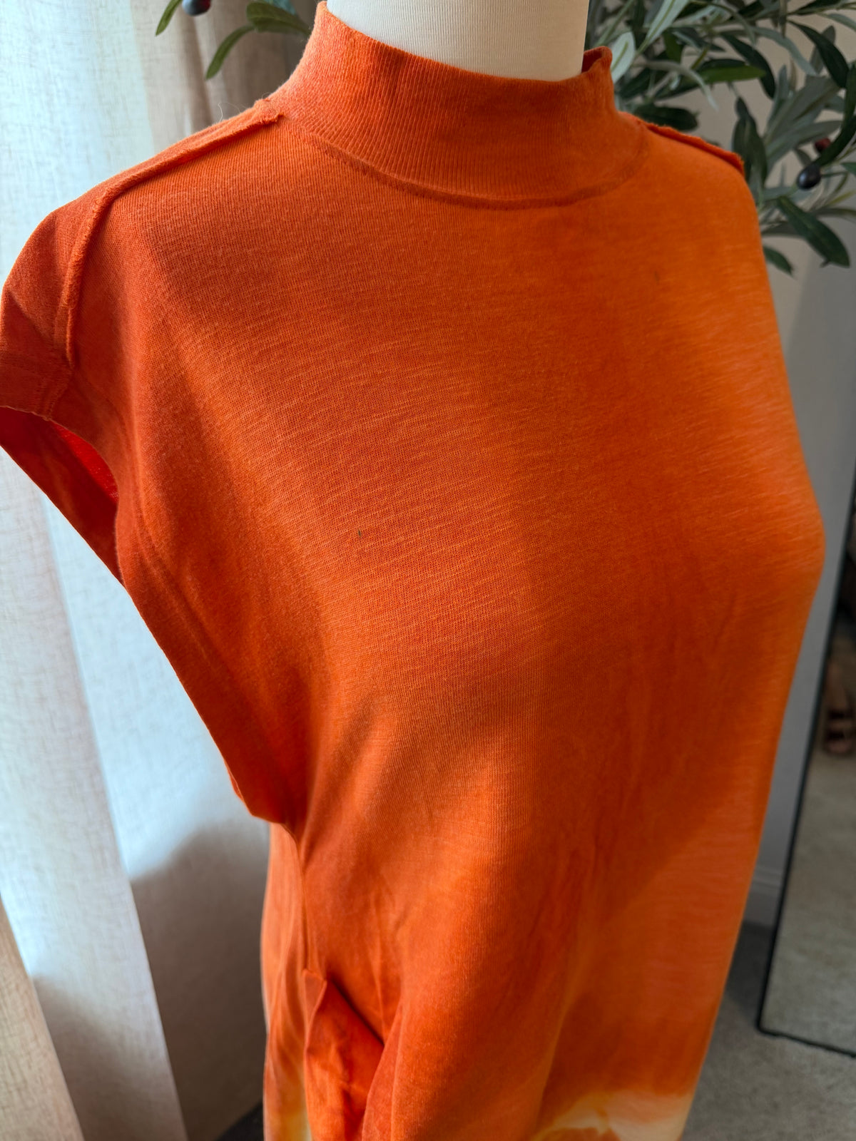 Free People Knit Tie-Dye Maxi Dress – Orange/Cream – Size S – NWT