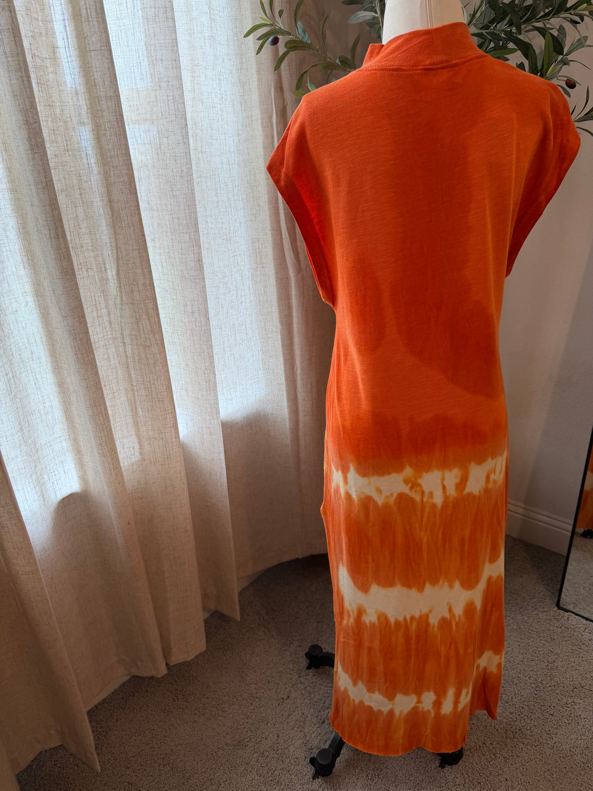 Free People Knit Tie-Dye Maxi Dress – Orange/Cream – Size S – NWT