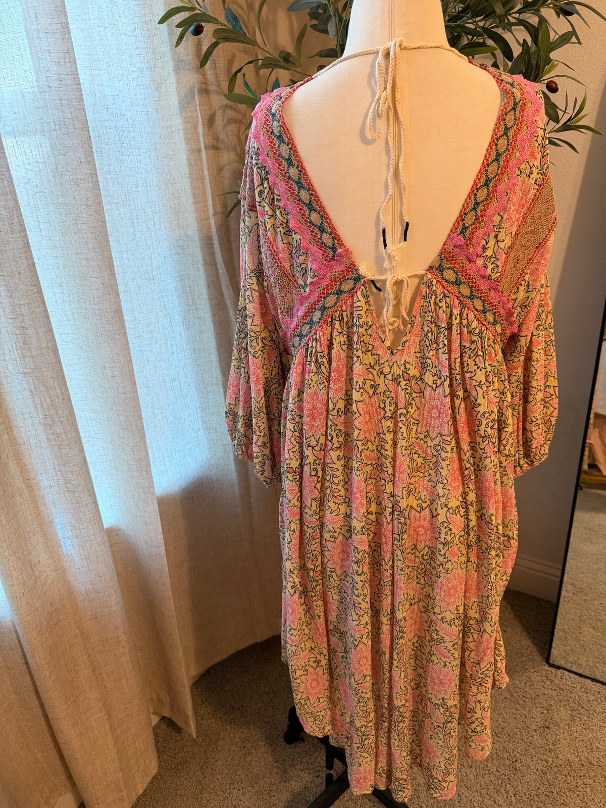 Free People Moon Child Maxi Top / Mini Dress – Floral – Size S – NWOT