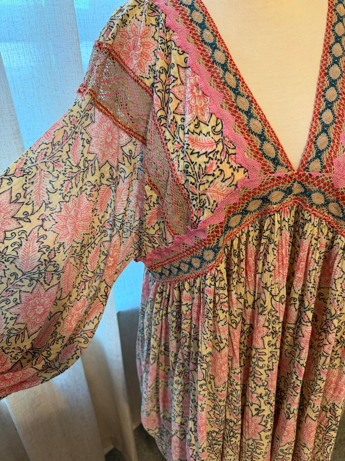 Free People Moon Child Maxi Top / Mini Dress – Floral – Size S – NWOT