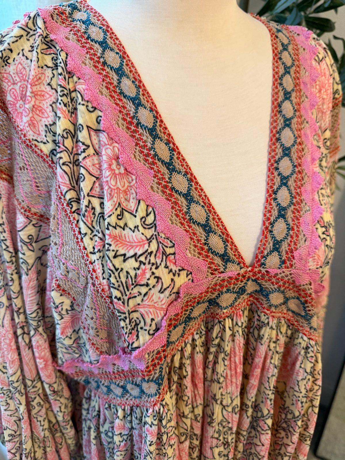 Free People Moon Child Maxi Top / Mini Dress – Floral – Size S – NWOT