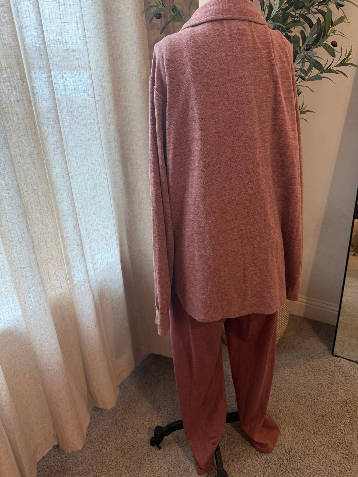 Free People FP Beach Burgundy Two-Piece Jumpsuit & Jacket Set – Size M