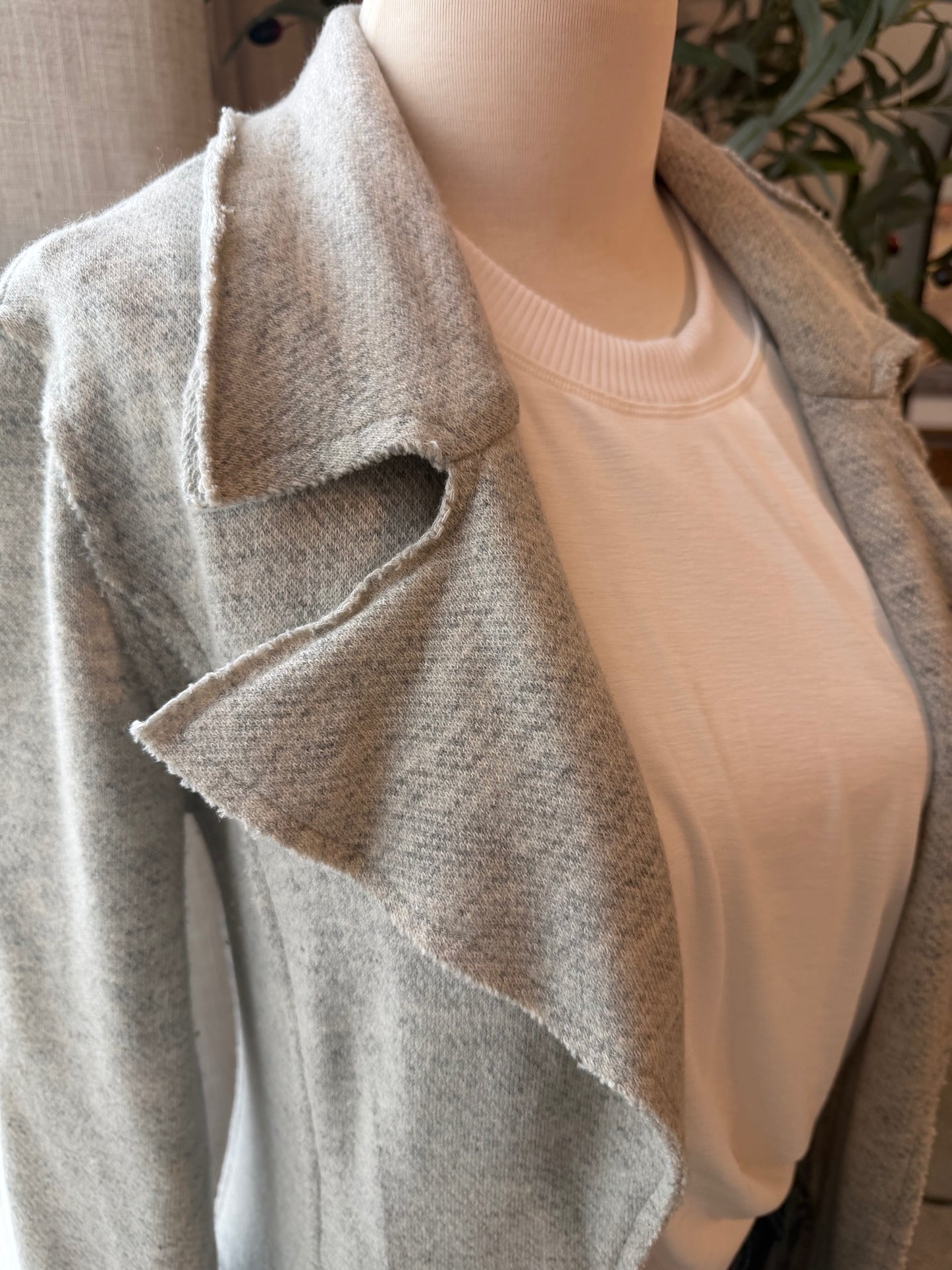 Free People Heather Gray Longline Sweater Duster Jacket – Size S