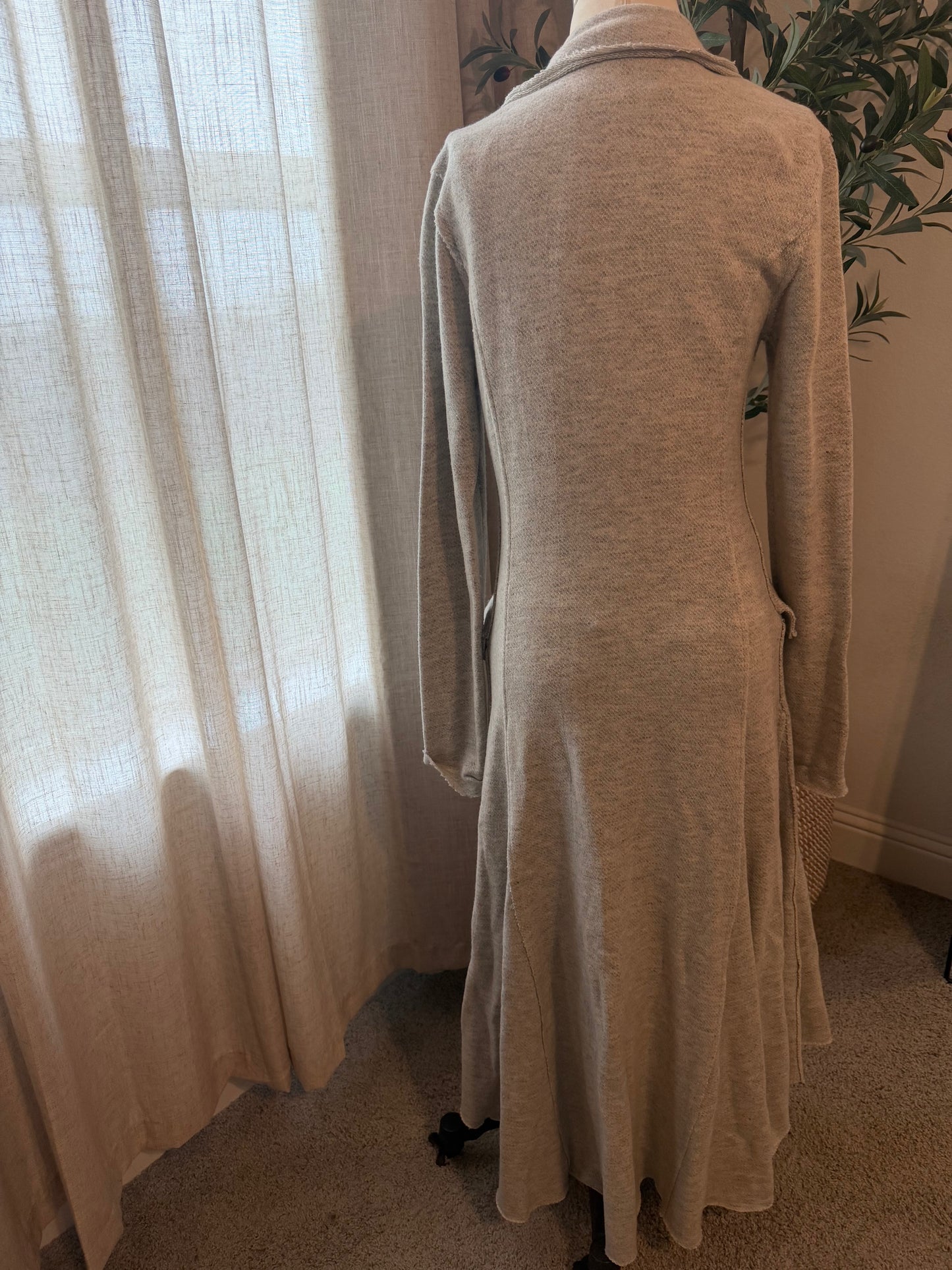 Free People Heather Gray Longline Sweater Duster Jacket – Size S