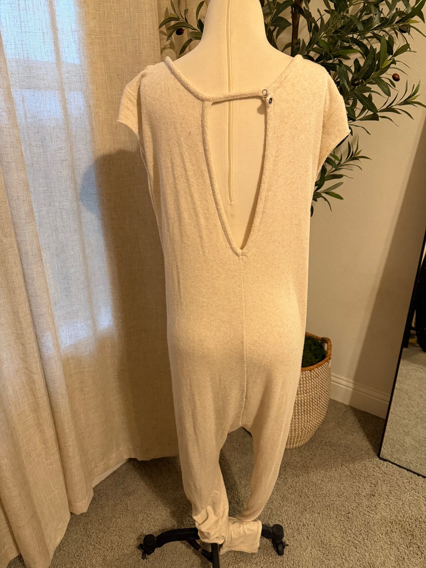Intimately Free People Just Because Slouchy Onesie Jumpsuit – Oatmeal – Size S