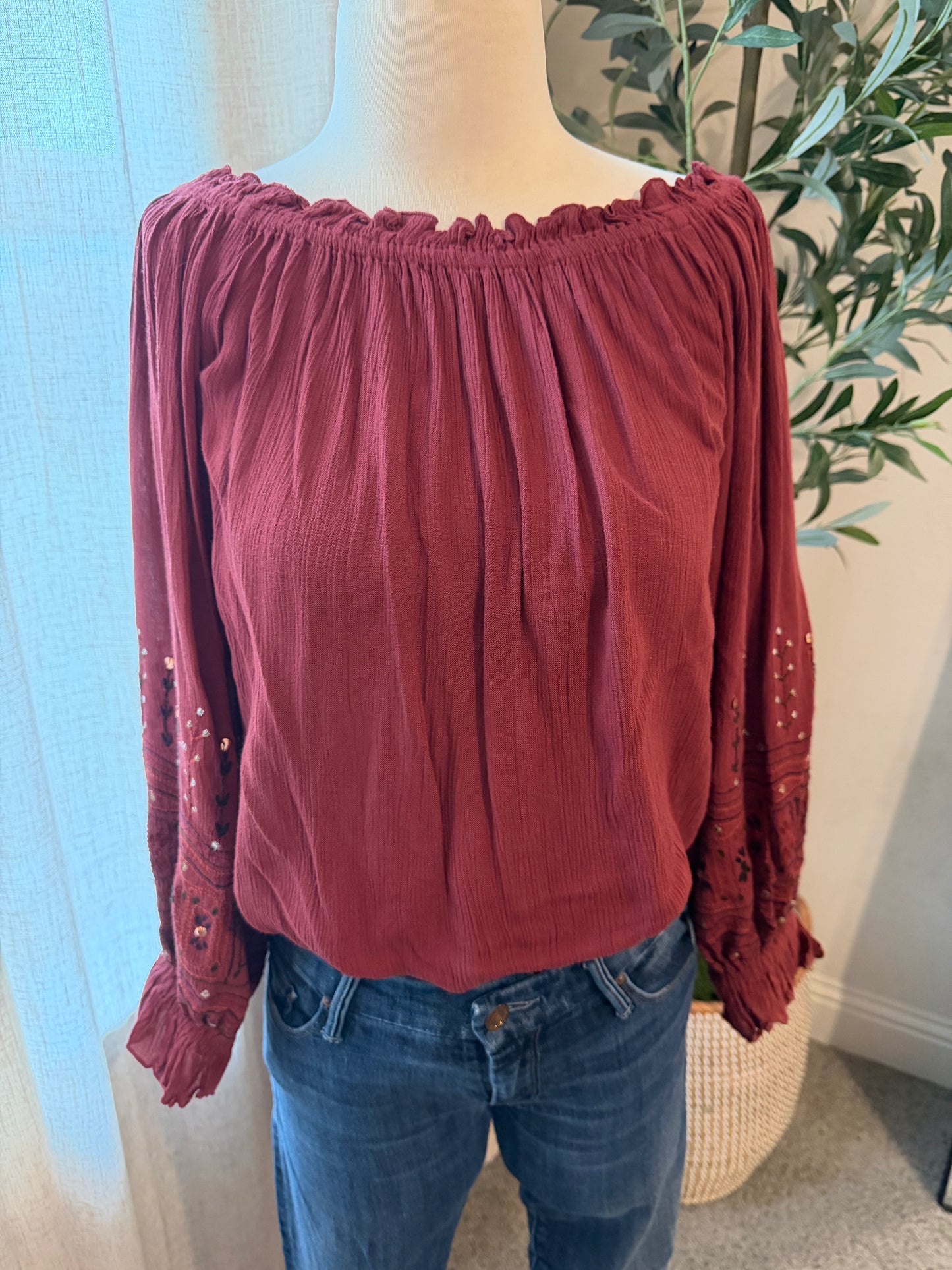 Intimately Free People Another Round Bodysuit – Pomegranate Wine – Size S