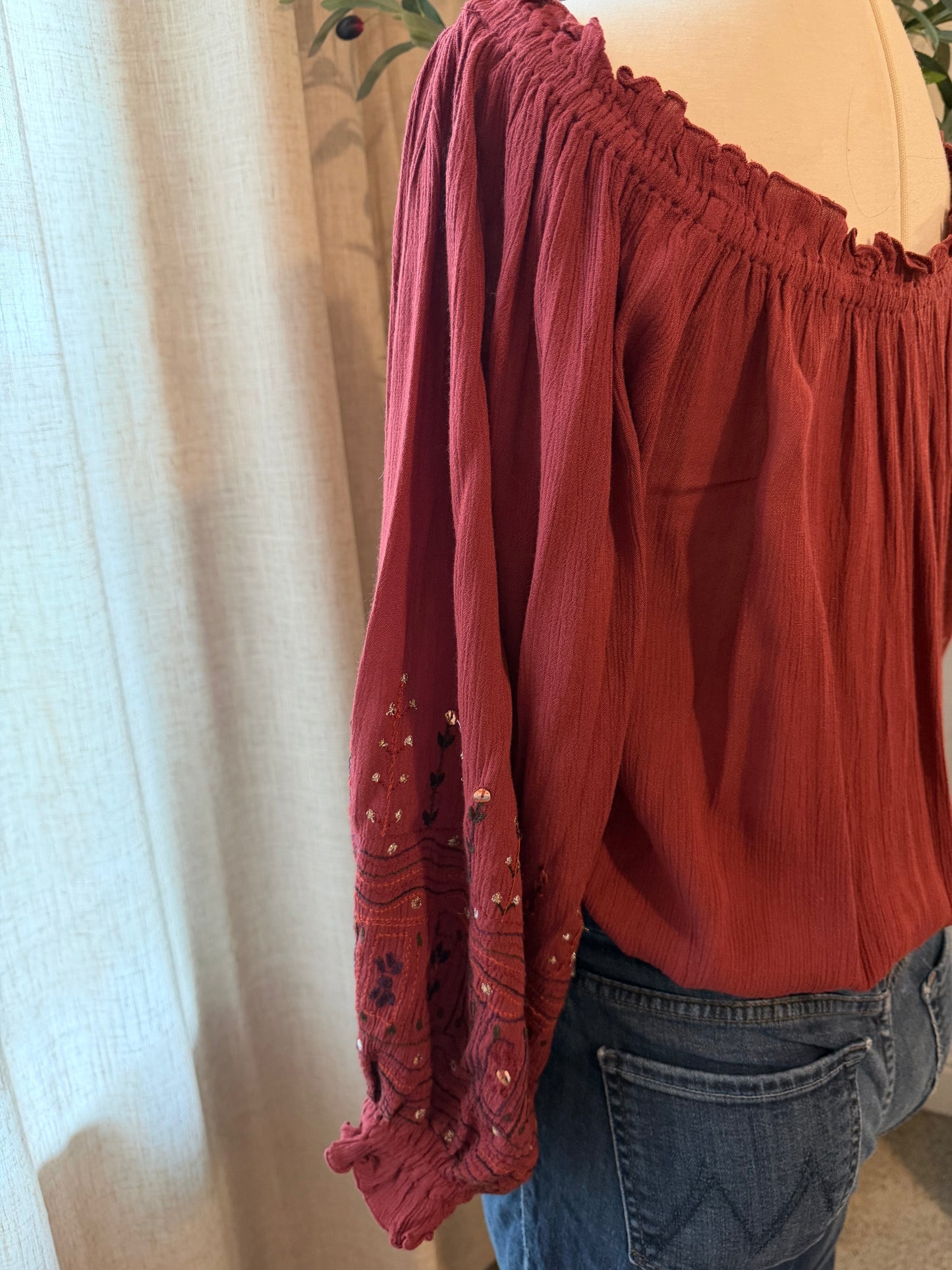Intimately Free People Another Round Bodysuit – Pomegranate Wine – Size S
