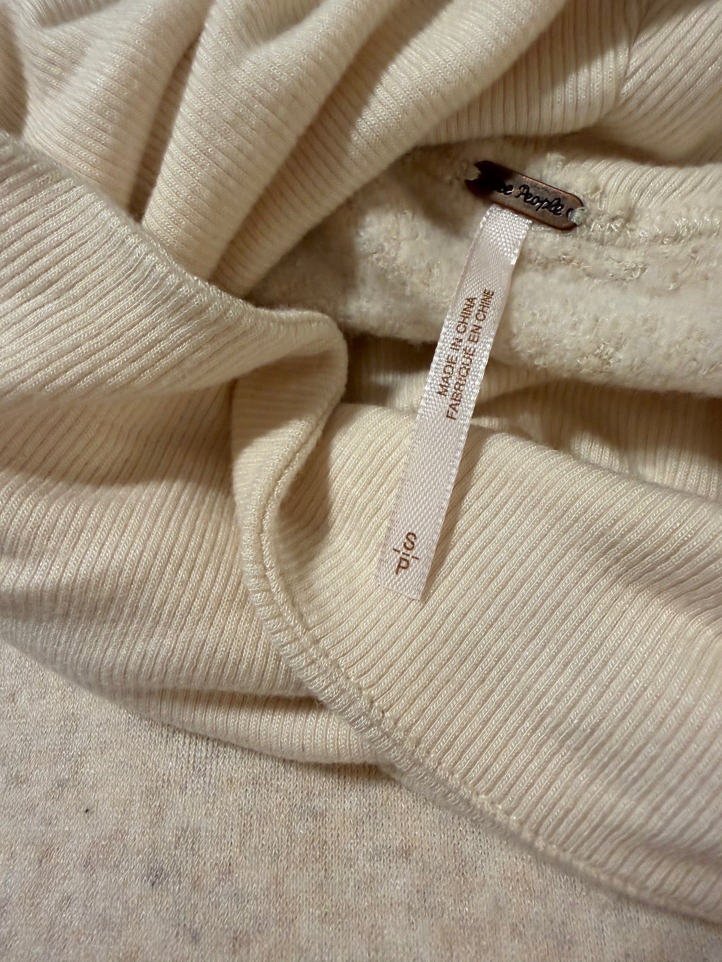 Free People Oatmeal Cowl-Neck Scarf-Tie Tunic Dress – Size S