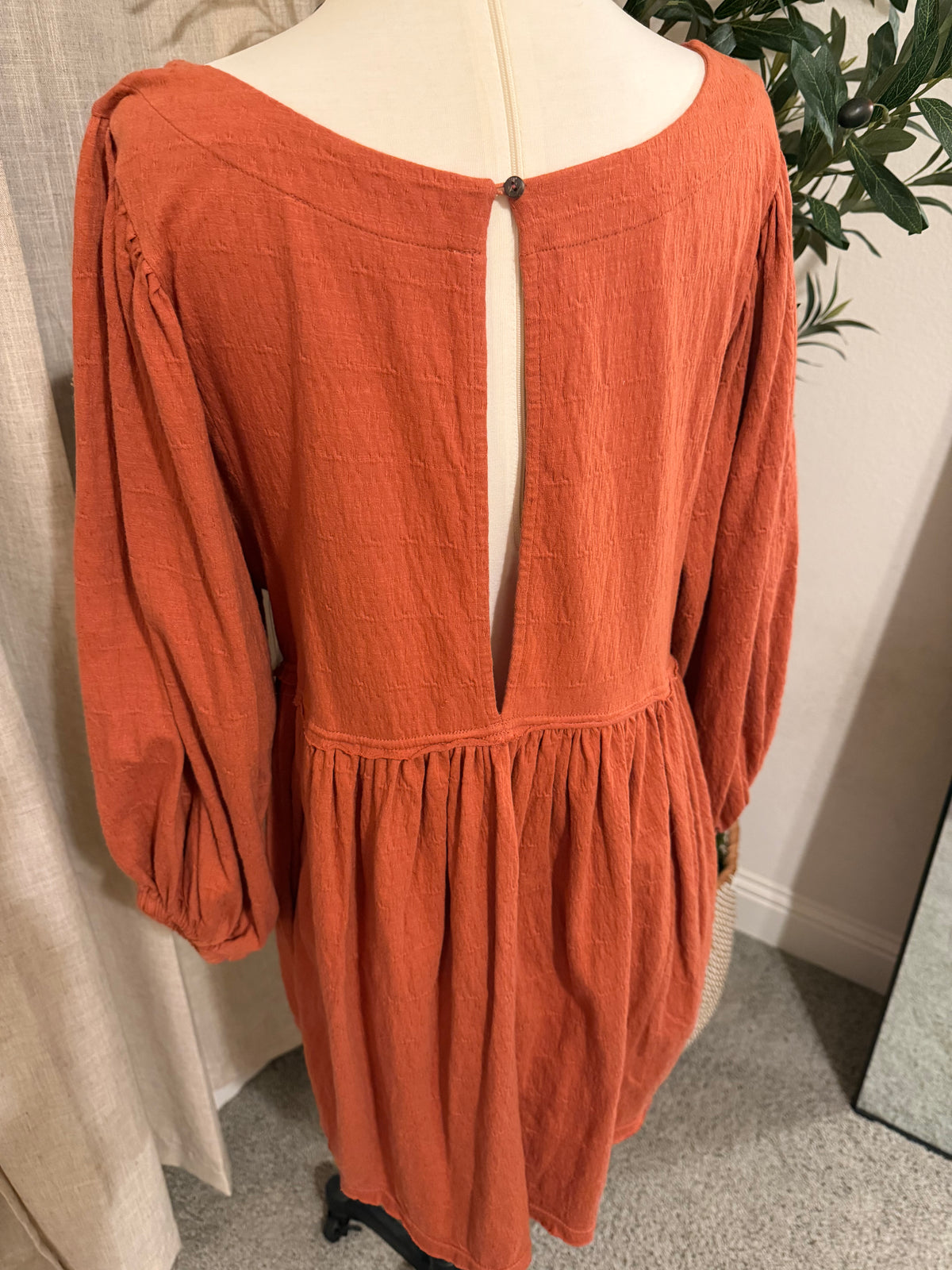 Free People Get Obsessed Rust Babydoll Mini Dress NWT | Small