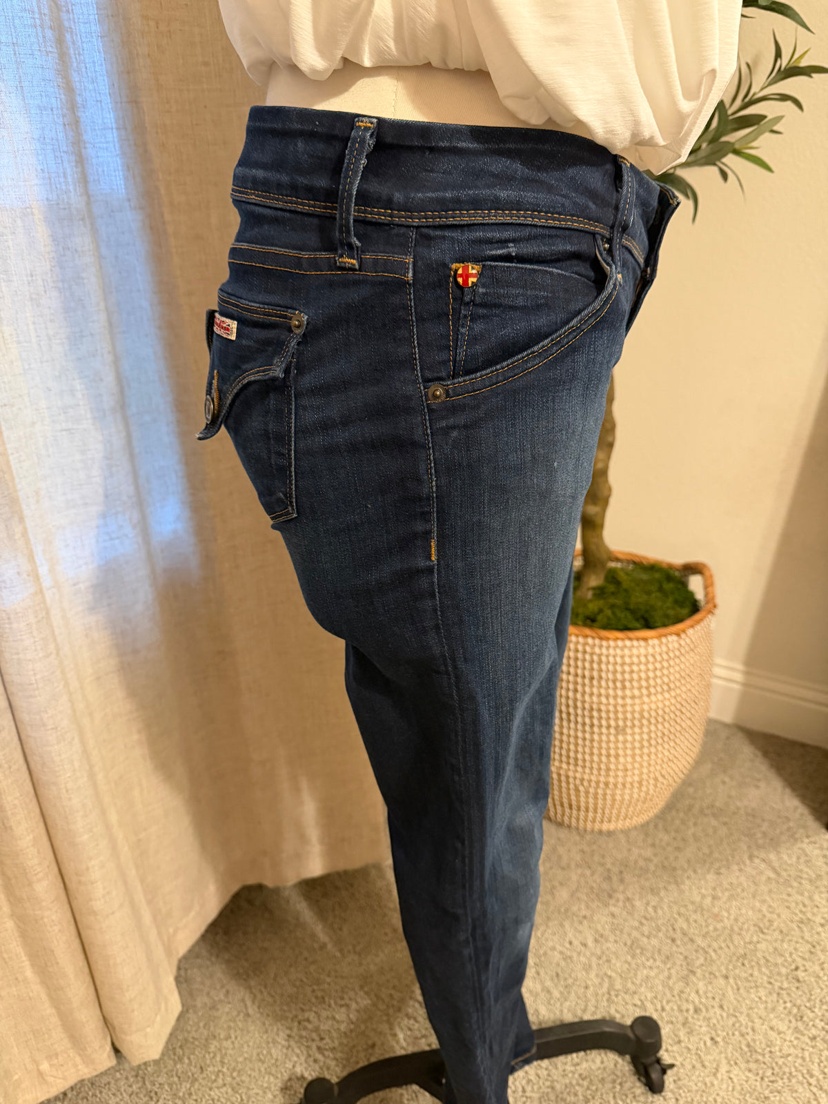 Hudson Nicole Ankle Skinny Jeans Dark Wash Stretch | Size 28