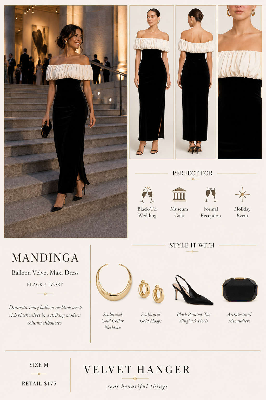 Mandinga Balloon Velvet Maxi Dress