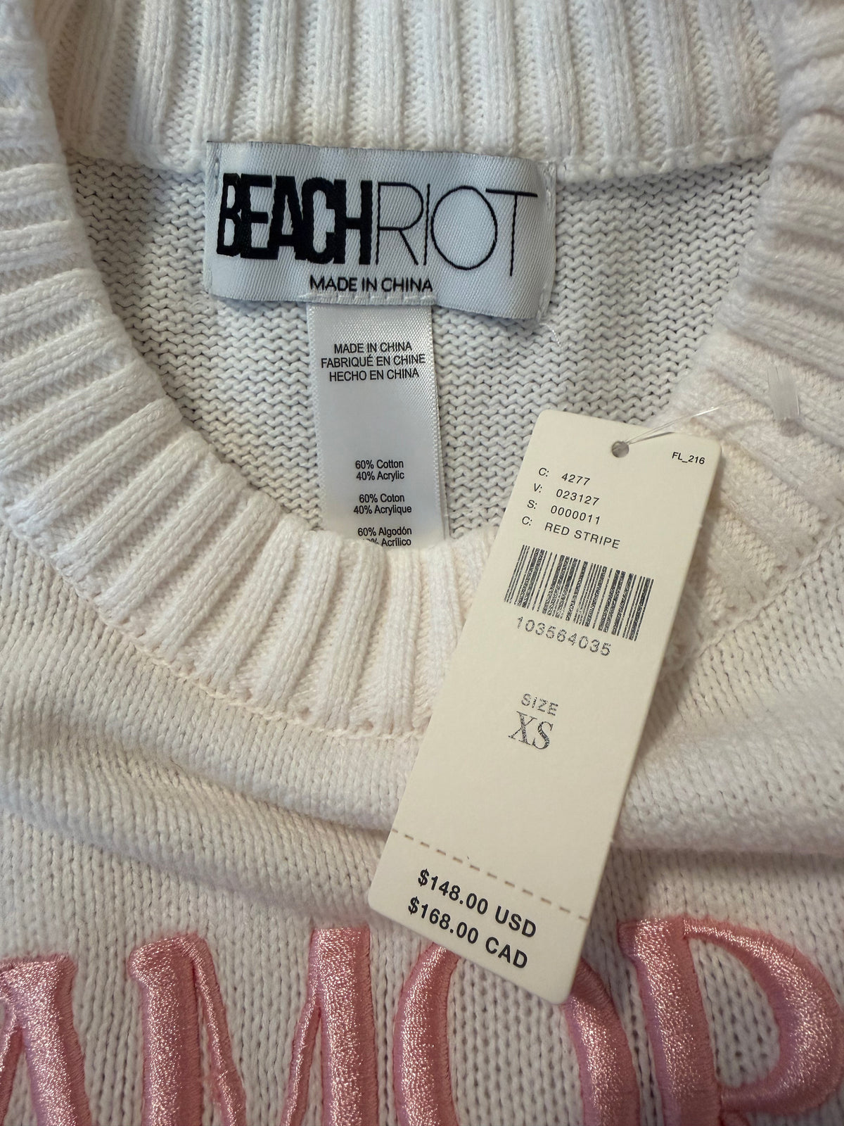 Beach Riot x Anthropologie Callie Love Language Sweater – Size XS – NWT