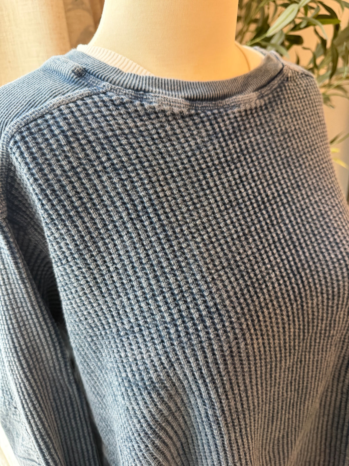 Free People FP One Blake Thermal Top – Washed Blue – Size S