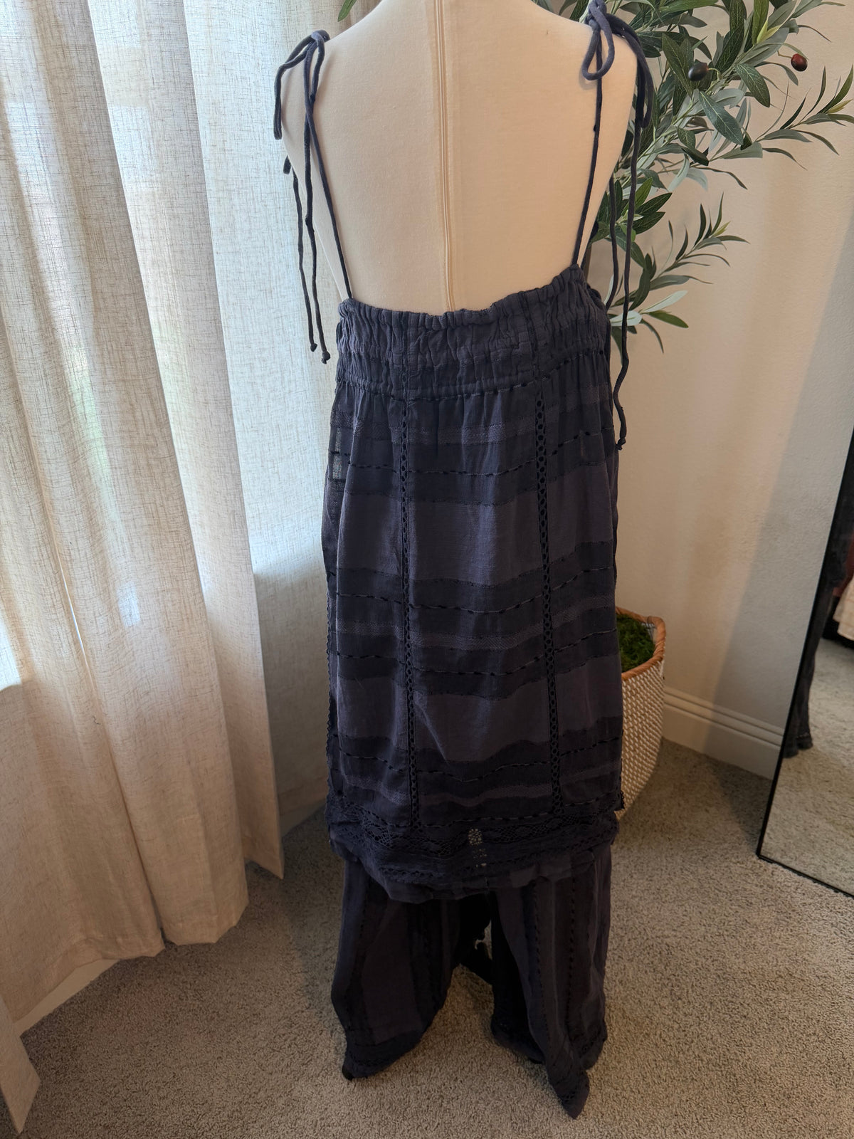 Free People Nikki Two-Piece Set – Slate Blue/Navy – Size S