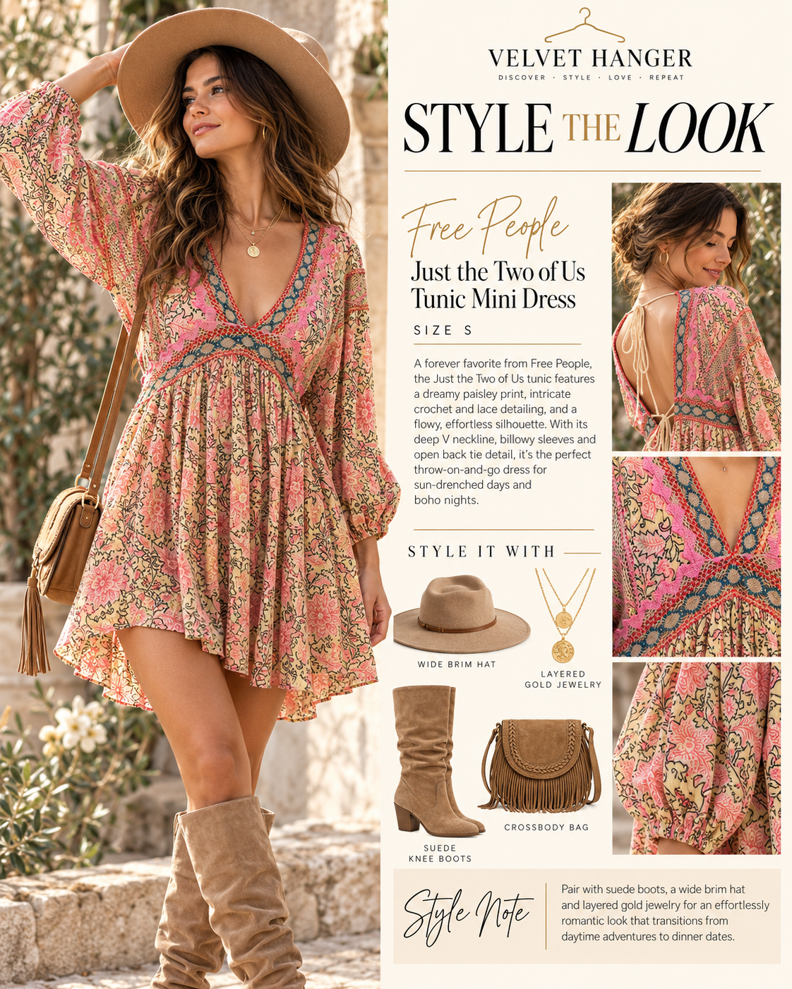 Free People Moon Child Maxi Top / Mini Dress – Floral – Size S – NWOT