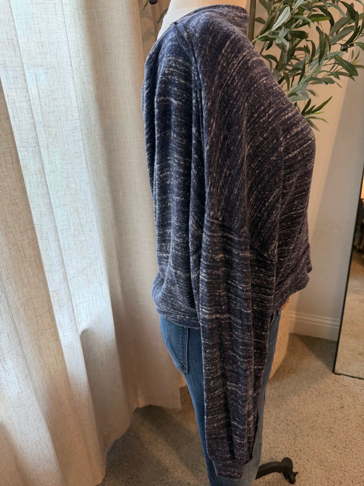 We The Free Navy Marled Off-Shoulder Dolman Sweater – Size M