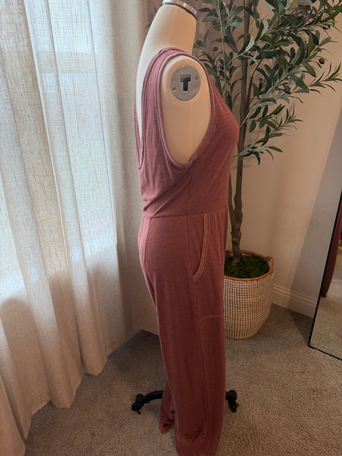 Free People FP Beach Burgundy Two-Piece Jumpsuit & Jacket Set – Size M