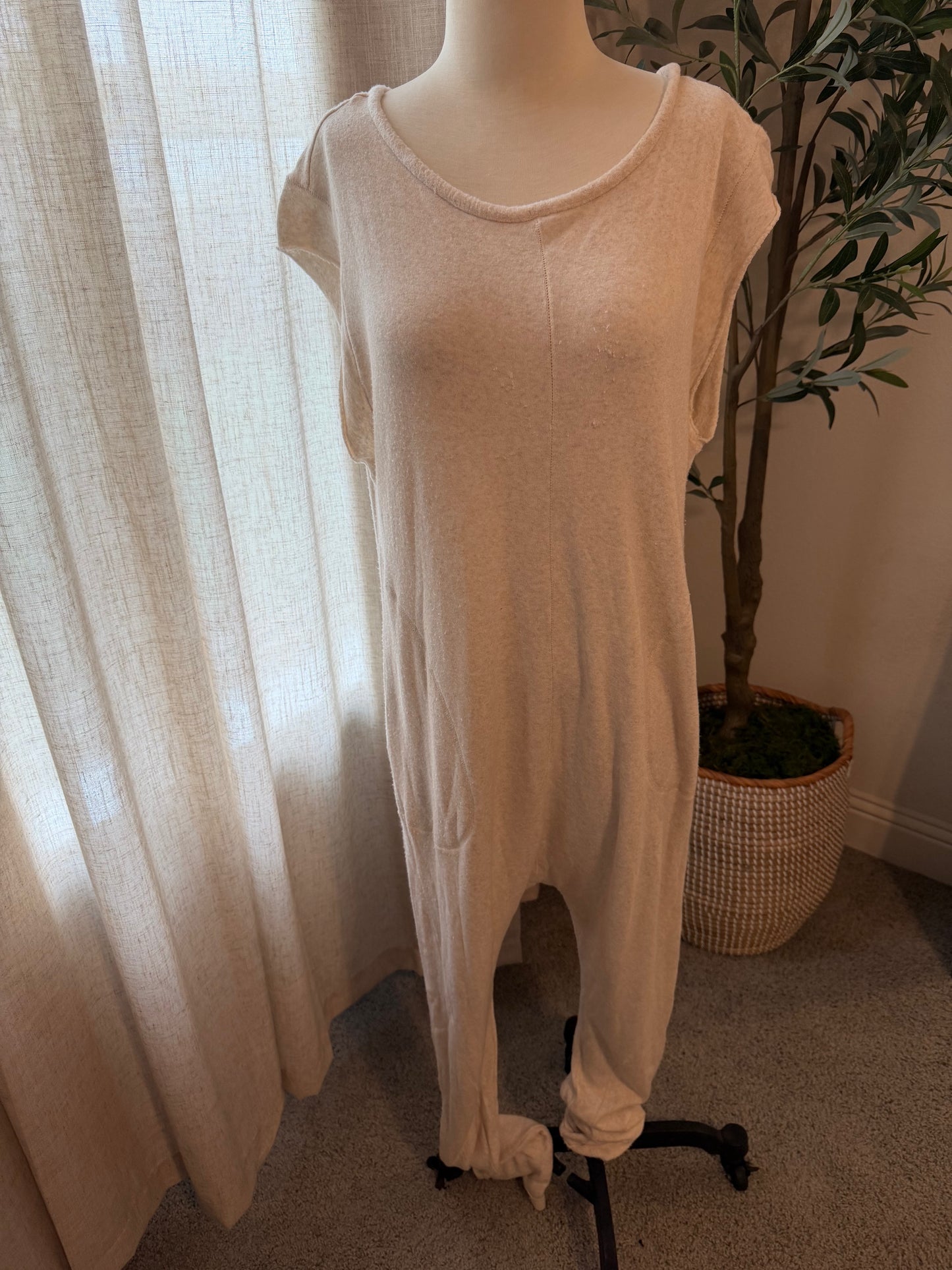 Intimately Free People Just Because Slouchy Onesie Jumpsuit – Oatmeal – Size S
