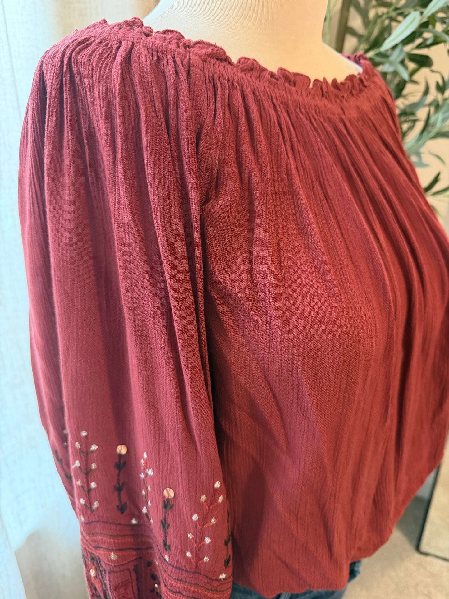 Intimately Free People Another Round Bodysuit – Pomegranate Wine – Size S