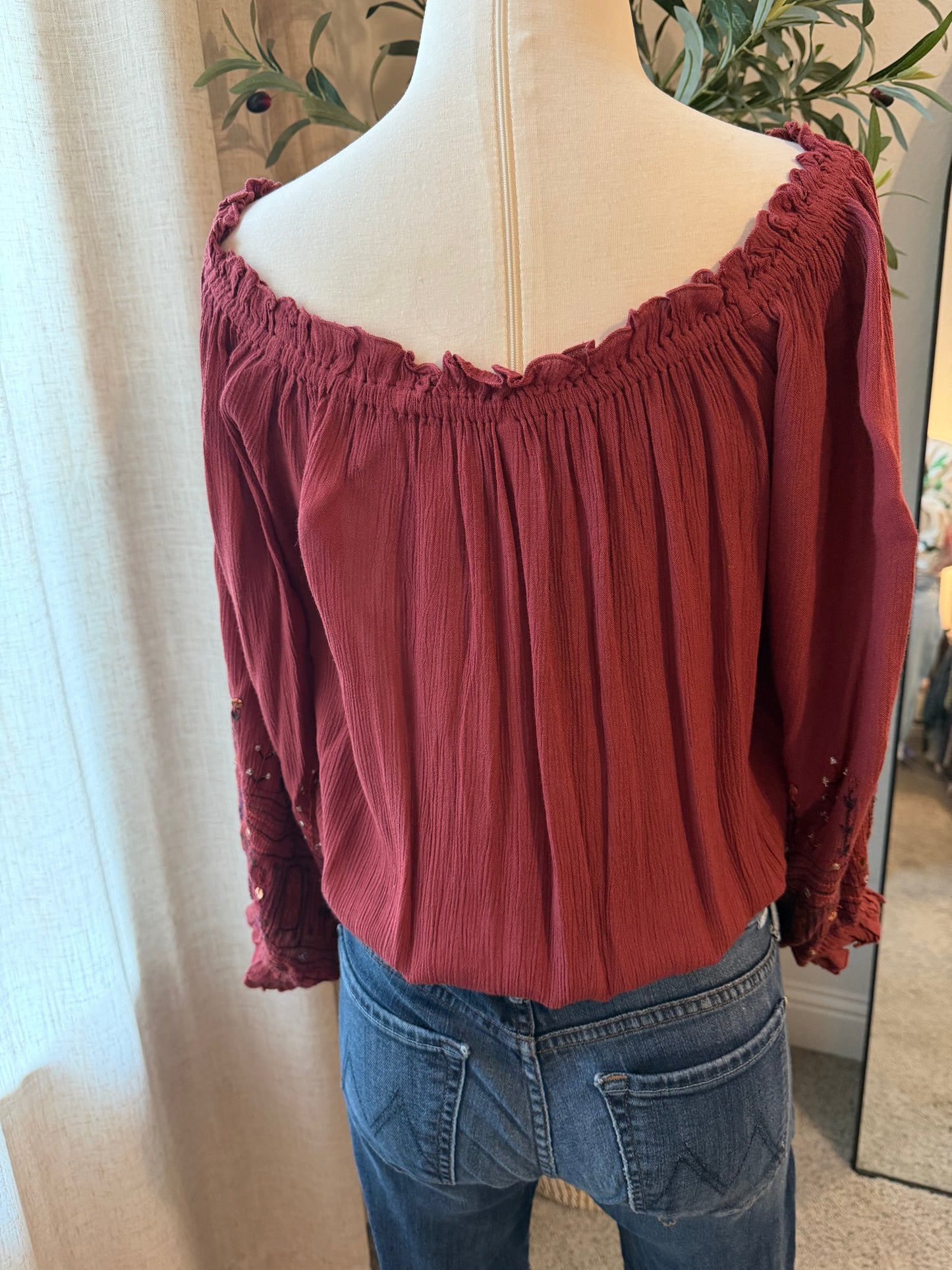 Intimately Free People Another Round Bodysuit – Pomegranate Wine – Size S