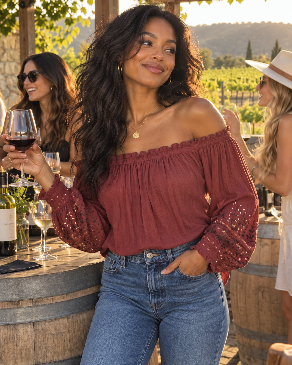Intimately Free People Another Round Bodysuit – Pomegranate Wine – Size S