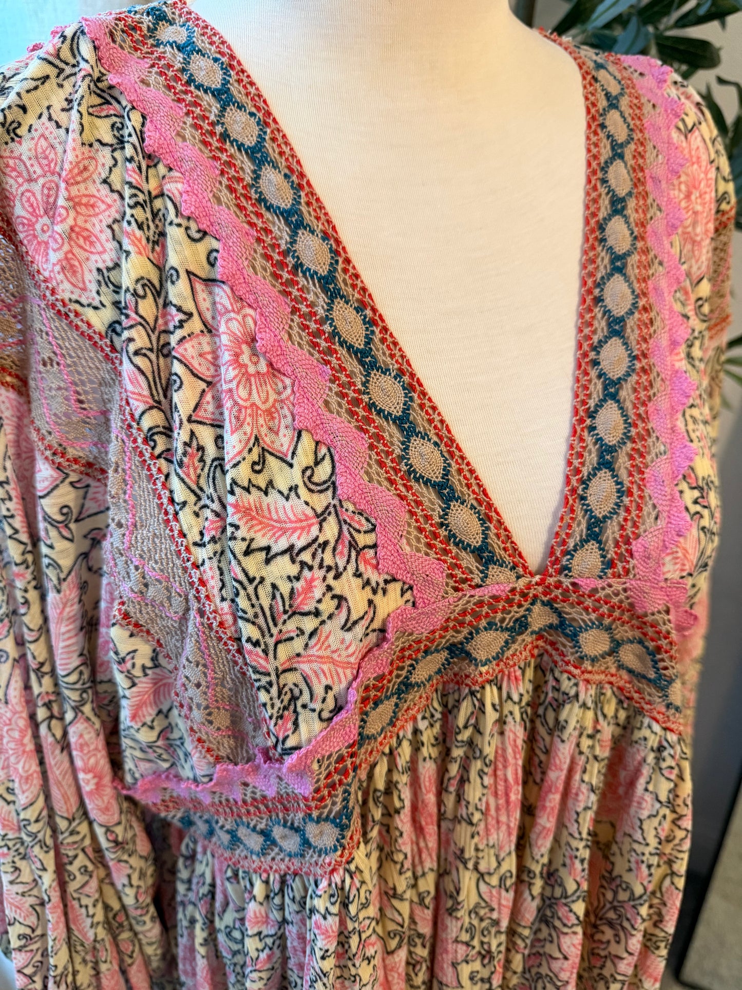 Free People Just the Two of Us Paisley Tunic Mini Dress – Size S NWOT
