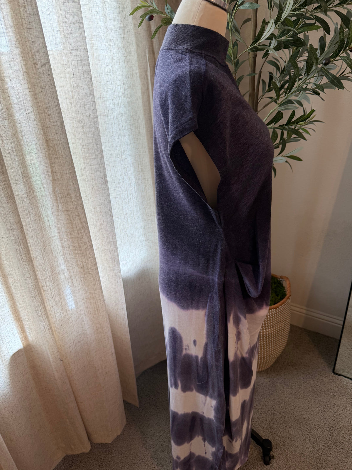 Free People Knit Tie-Dye Maxi Dress – Purple/Charcoal – Size S – NWOT