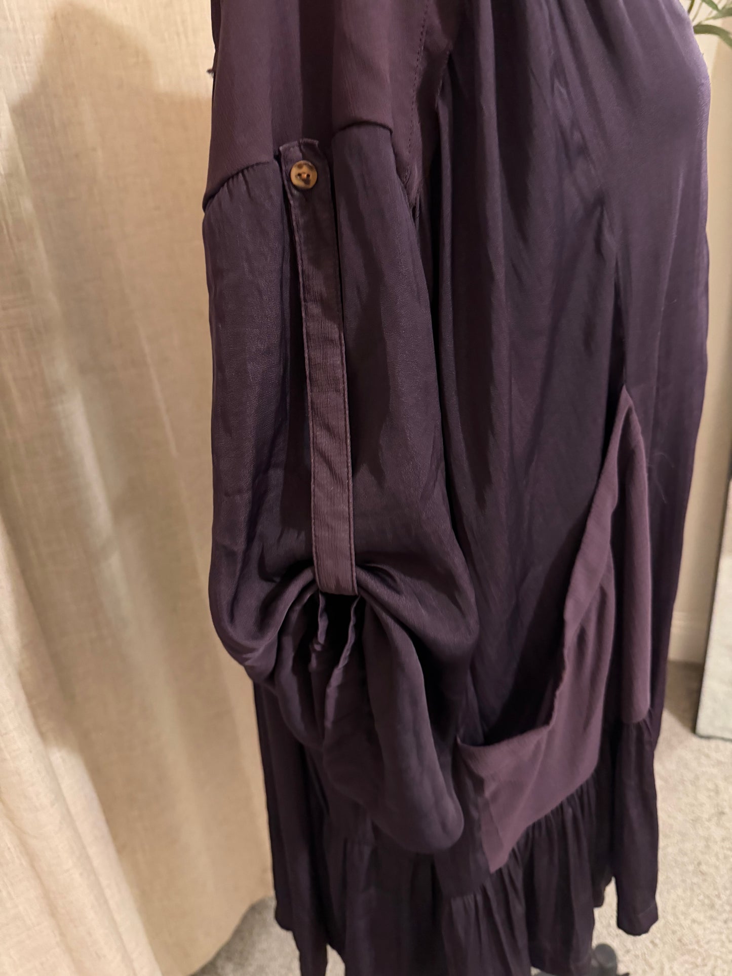Free People Moonstruck Plum Mini Shirtdress with Slip | Small
