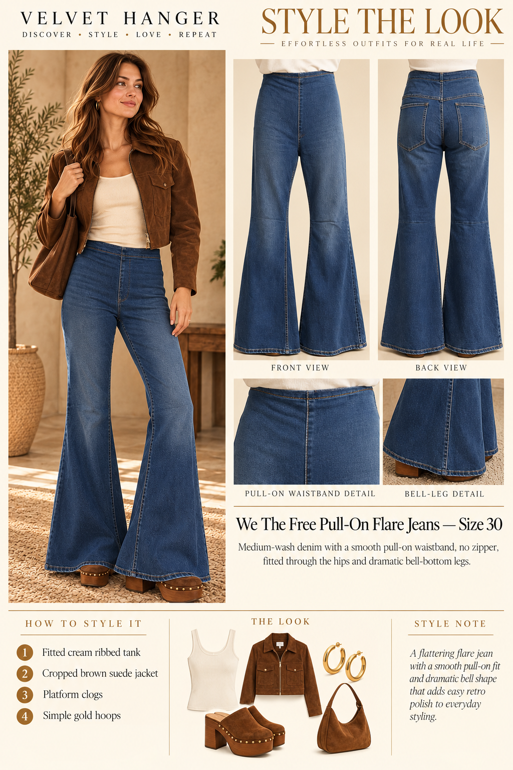 We The Free Pull-On Bell Bottom Flare Jeans | 30