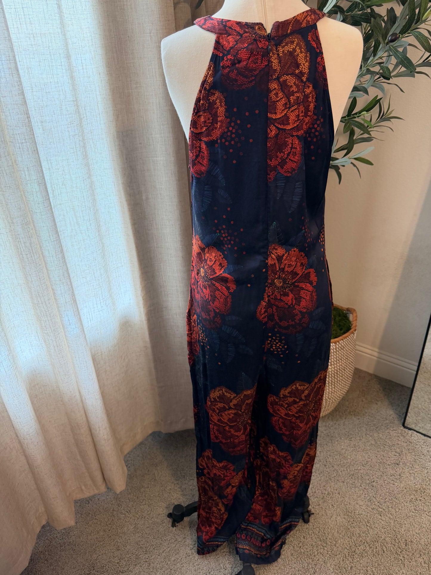 FARM Rio for Anthropologie Floral Halter Wide-Leg Jumpsuit – Size S