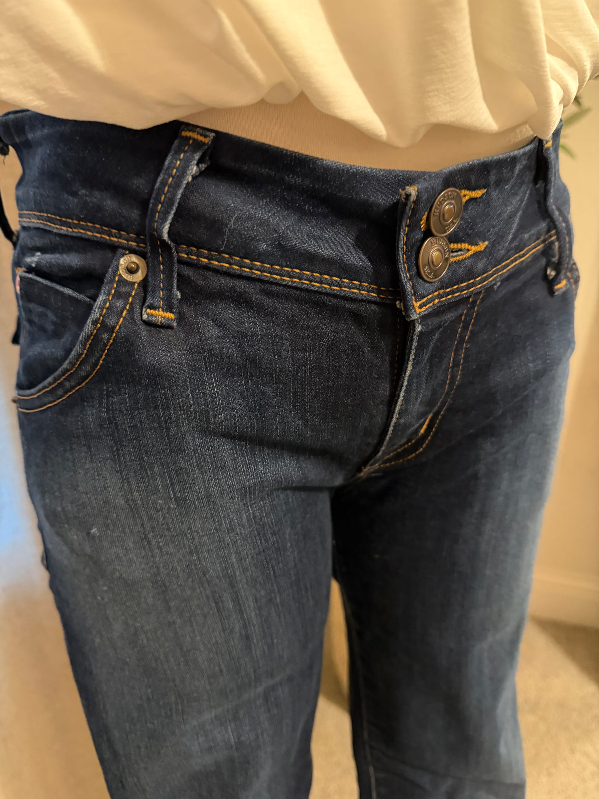 Hudson Nicole Ankle Skinny Jeans Dark Wash Stretch | Size 28