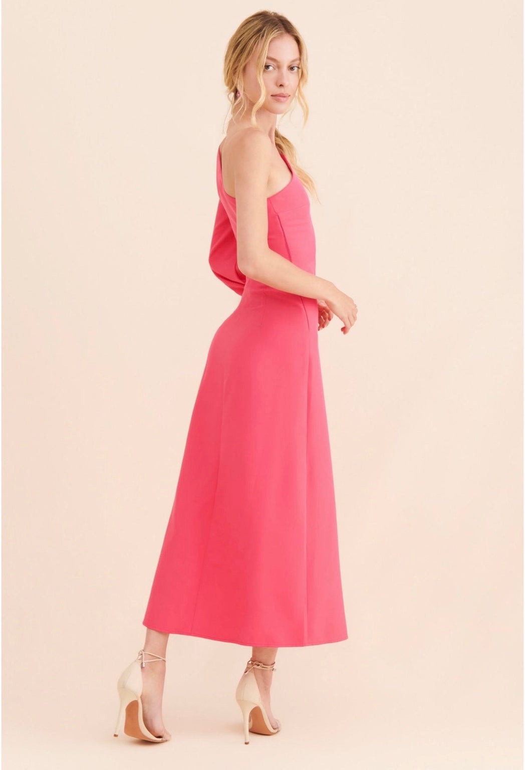 Laagam Candela One Shoulder Dress – Pink – M